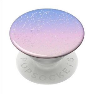 PopSocket PopGrip Glitter Cellphone grip and stand, color is Morning Haze